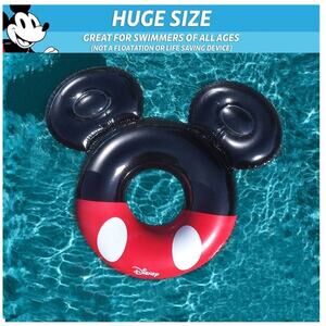 ⭐️ Disney Mickey Mouse Pool Float Party Tube GoFloats Huge Size‎ Red Black White
